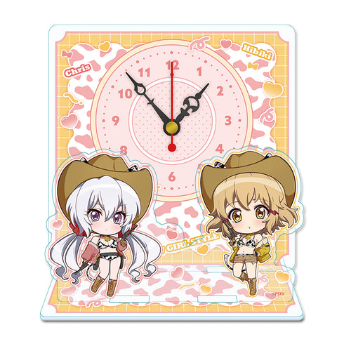 『戦姫絶唱シンフォギアXV』ぷちちょこミニアクリル置時計 立花響&雪音クリス カウガールVer.