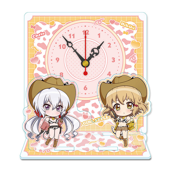 『戦姫絶唱シンフォギアXV』ぷちちょこミニアクリル置時計 立花響&雪音クリス カウガールVer.