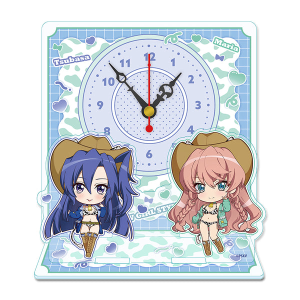 『戦姫絶唱シンフォギアXV』ぷちちょこミニアクリル置時計 風鳴翼&マリア・カデンツァヴナ・イヴ カウガールVer.