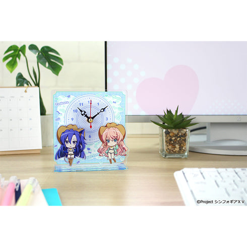 『戦姫絶唱シンフォギアXV』ぷちちょこミニアクリル置時計 風鳴翼&マリア・カデンツァヴナ・イヴ カウガールVer.