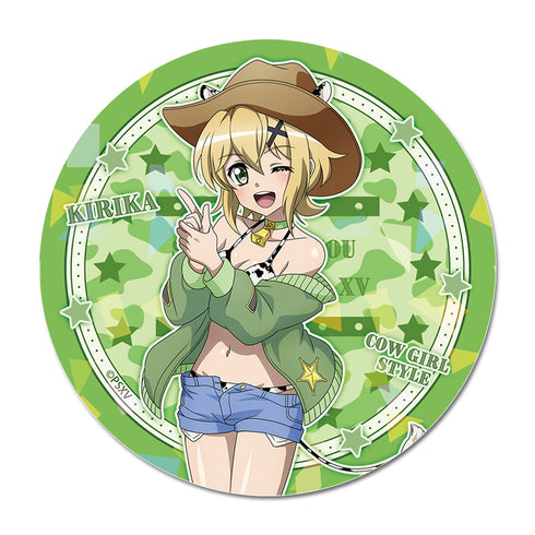 『戦姫絶唱シンフォギアXV』描き下ろし キラキラBIG缶バッジ 暁切歌 カウガールVer.