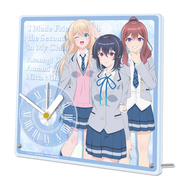 "I Became Friends with the Second Cutest Girl in My Class" Acrylic Desk Clock