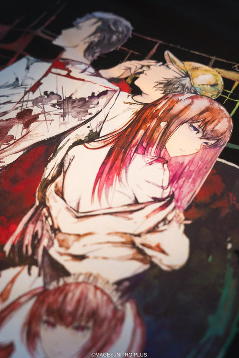 『STEINS;GATE』ラボメン 水墨画風 黒地カラーTシャツ Sサイズ