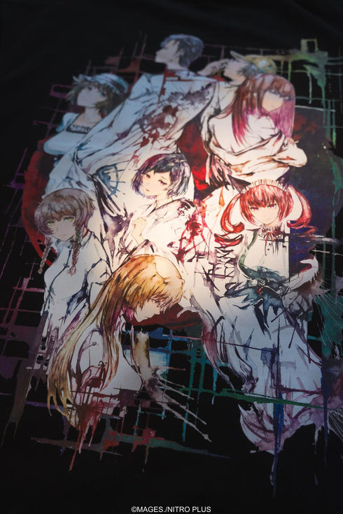『STEINS;GATE』ラボメン 水墨画風 黒地カラーTシャツ Lサイズ