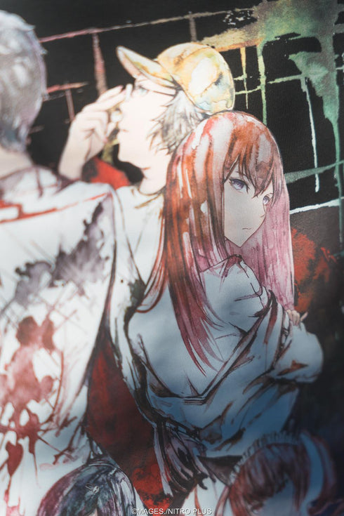 『STEINS;GATE』ラボメン 水墨画風 黒地カラーTシャツ Lサイズ