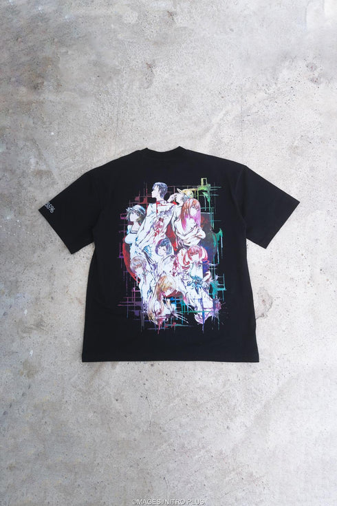『STEINS;GATE』ラボメン 水墨画風 黒地カラーTシャツ XLサイズ