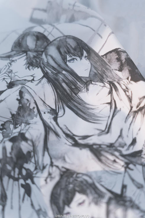 『STEINS;GATE』ラボメン 水墨画風 白地 モノクロTシャツ Mサイズ