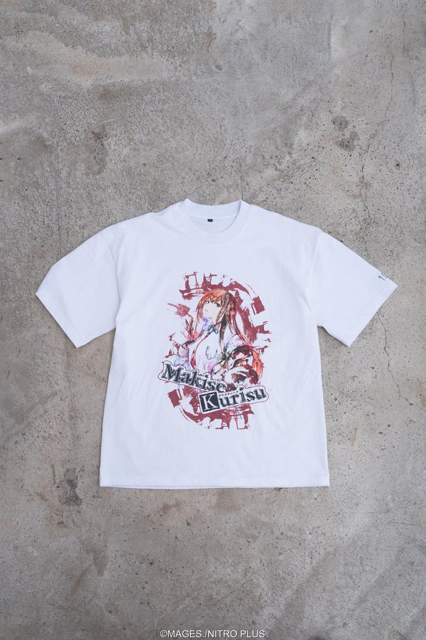 『STEINS;GATE』牧瀬紅莉栖 水墨画風 白地カラーTシャツ XLサイズ