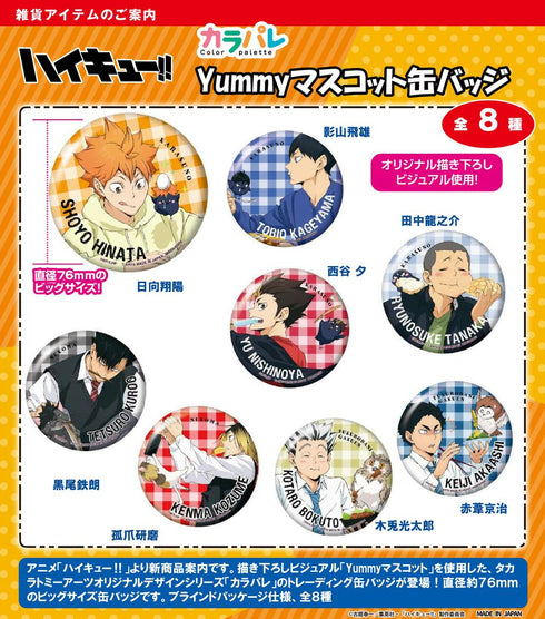 『ハイキュー!!』カラパレ Yummyマスコット缶バッジ【BOX】