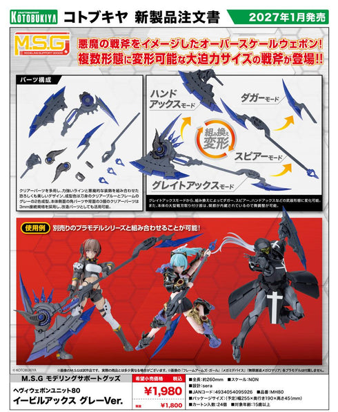 『M.S.G モデリングサポートグッズ』ヘヴィウェポンユニット 80 イービルアックス グレーVer.