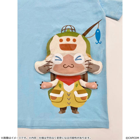 『モンスターハンター』モンスターハンターワイルズ 飛び出すTシャツ オトモアイルー L