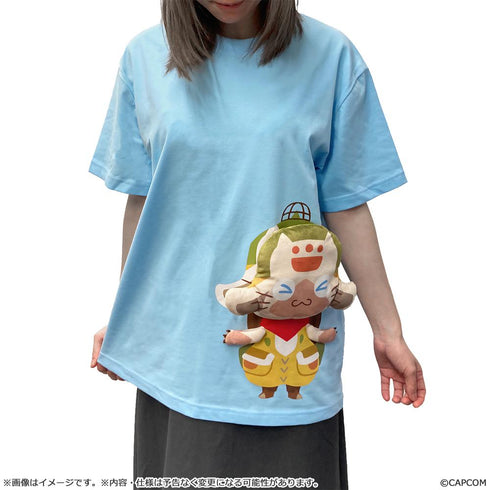 『モンスターハンター』モンスターハンターワイルズ 飛び出すTシャツ オトモアイルー L