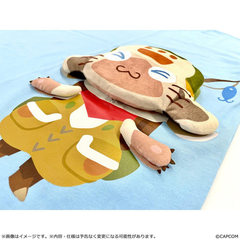 『モンスターハンター』モンスターハンターワイルズ 飛び出すTシャツ オトモアイルー XL