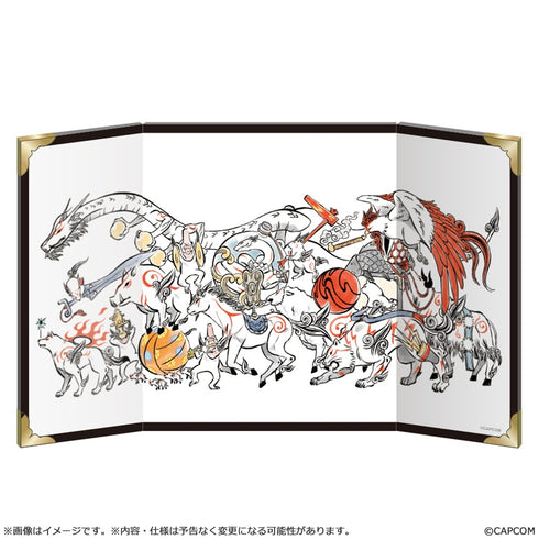 『大神』20周年記念 復刻アート企画 ミニ屏風 筆神大行進 -10周年より-
