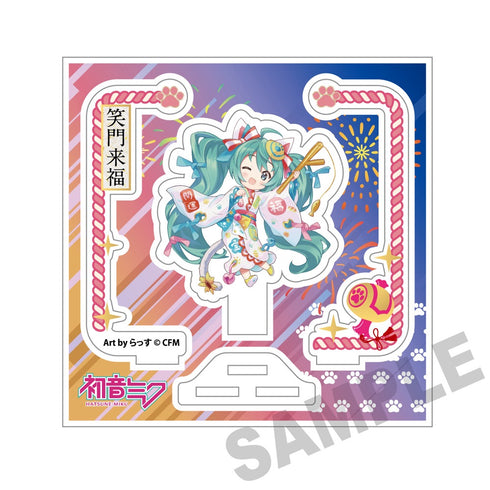 『初音ミク×招き猫』アクリルスタンド 初音ミク白猫 Art by らっす