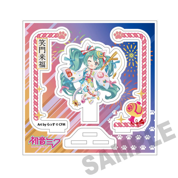 『初音ミク×招き猫』アクリルスタンド 初音ミク白猫 Art by らっす