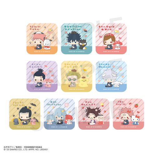 『呪術廻戦 ×サンリオキャラクターズ』スクエア缶バッジ(ランダム) BOX(全10種)