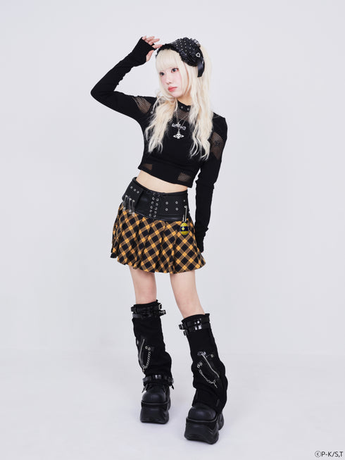 『しゅごキャラ!』QOOZA × しゅごキャラ! / チャーム付きレザーチェックスカート〔ダイヤモデル〕