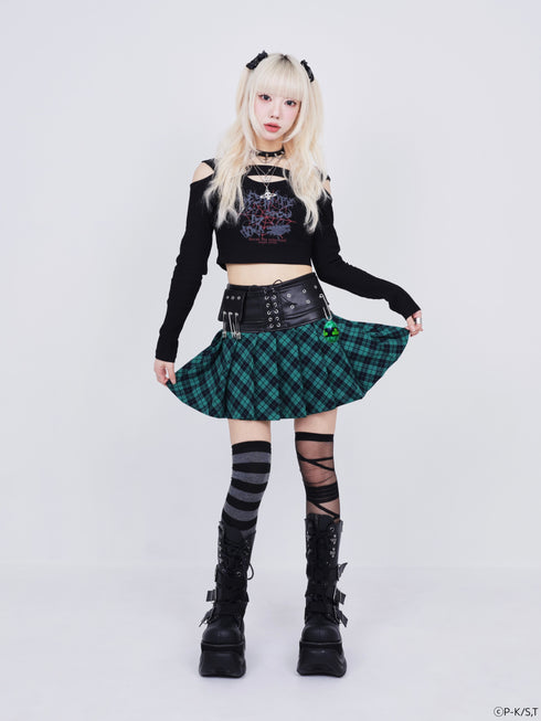 『しゅごキャラ!』QOOZA × しゅごキャラ! / チャーム付きレザーチェックスカート〔スゥモデル〕