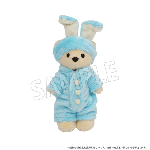 『Kumamate』居家服 兔子頭巾套組 毛絨玩具服裝/藍色