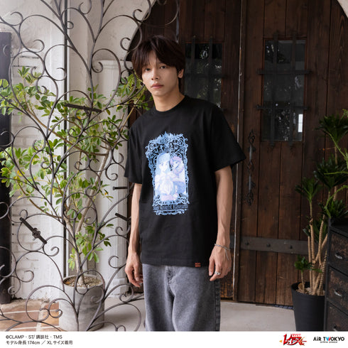 『魔法騎士レイアース』第2弾 デコラティブTシャツ 2(龍咲海&クレフ)ブラック