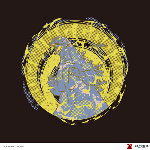 『ゴジラVデストロイア』30周年 シーンイラストTシャツ 2(バーニングゴジラ)ブラック