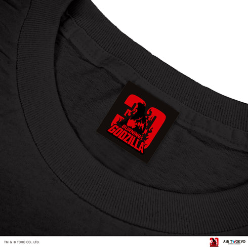 『ゴジラVデストロイア』30周年 シーンイラストTシャツ 2(バーニングゴジラ)ブラック