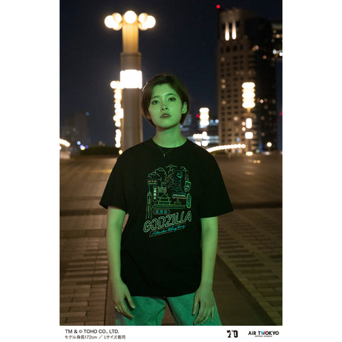 『ゴジラ』ゴジラ 70 周年記念 平成・VS シリーズ シーンイラスト T シャツ 5(ゴジラ香港上陸)