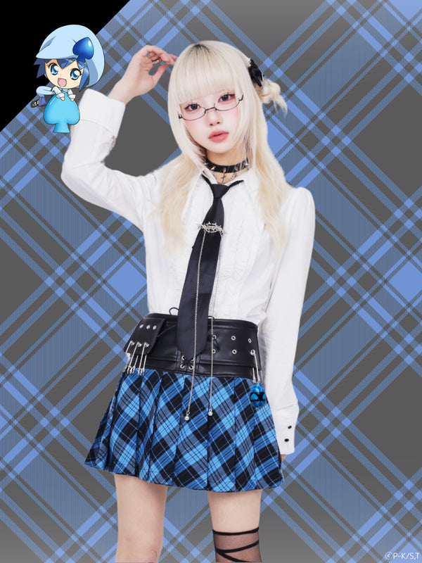 『しゅごキャラ!』QOOZA × しゅごキャラ! / チャーム付きレザーチェックスカート〔ミキモデル〕