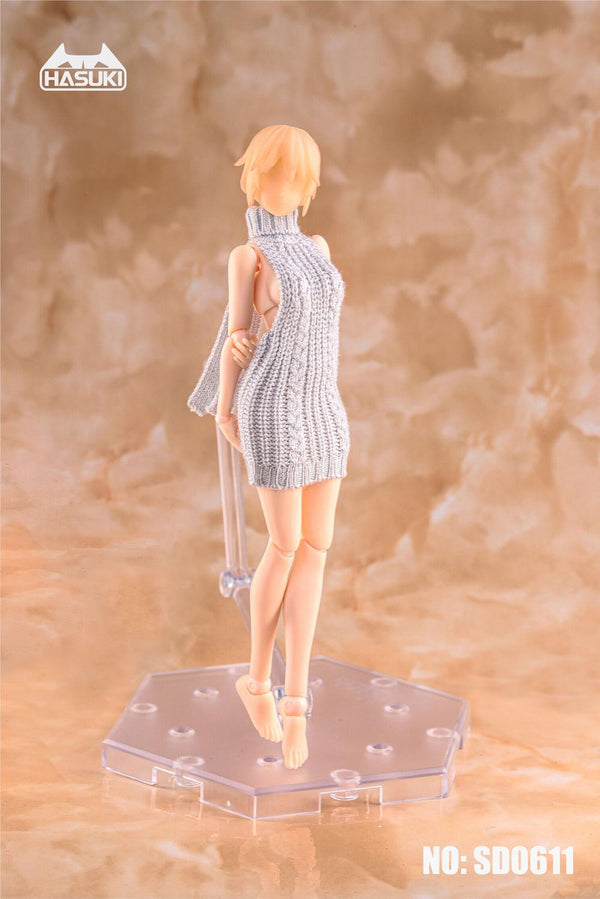 『フィギュア用着せ替え服』HASUKI 1/12スケール バックレスセーター SD0611 グレー