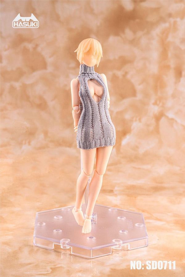 『フィギュア用着せ替え服』HASUKI 1/12スケール バックレスセーター SD0711 グレー