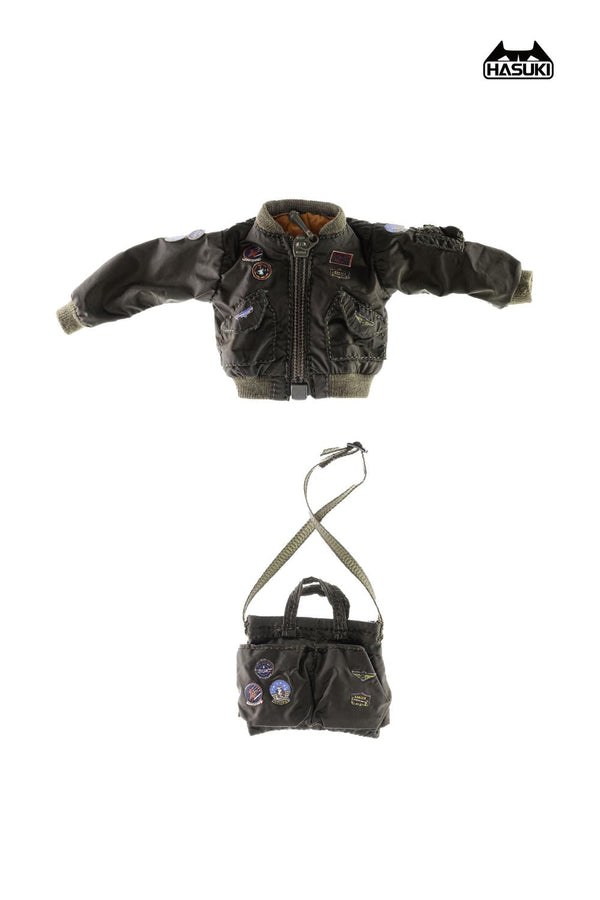 『HASUKI』007_CS007 1/12スケール可動フィギュア用 空軍フライトジャケット+バッグセット【202509再販】