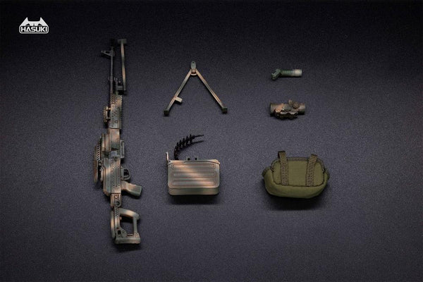 『ドールズフロントライン POCKET ARTシリーズ』009_HASUKI WM-05C 1/12スケール PKM 装備セット(ウッドランドカモ)