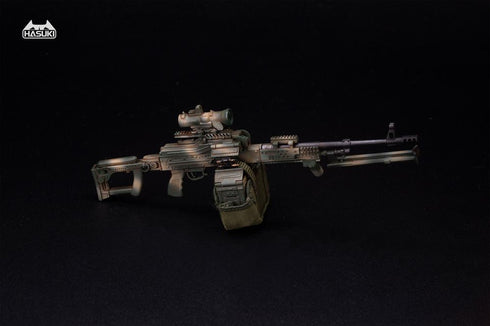 『ドールズフロントライン POCKET ARTシリーズ』009_HASUKI WM-05C 1/12スケール PKM 装備セット(ウッドランドカモ)