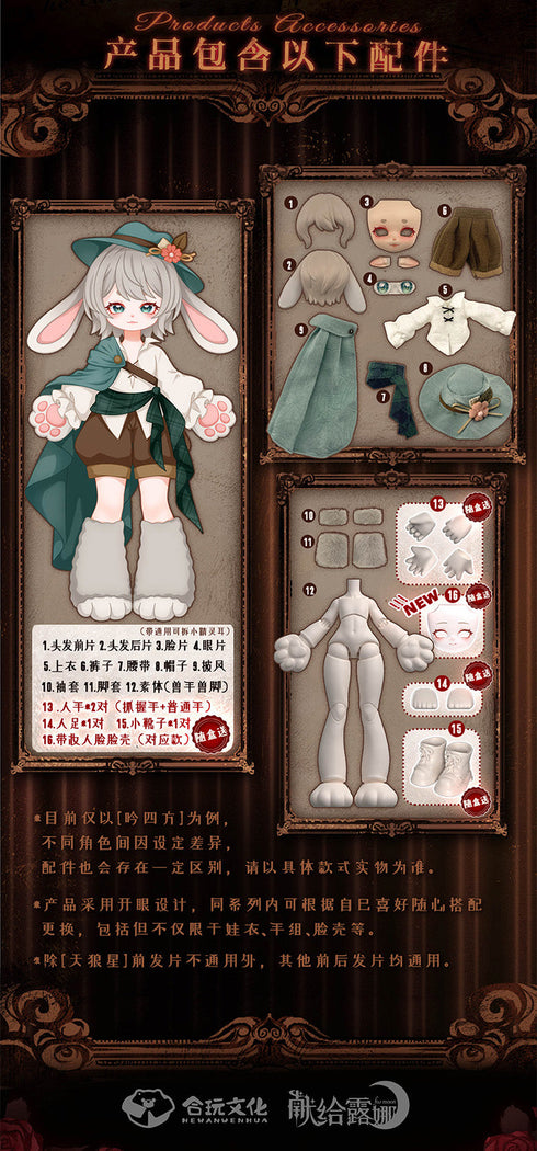 『ForMoon(フォー・ムーン)シリーズ』001_HE WAN WEN HUA トレーディングドール【BOX】