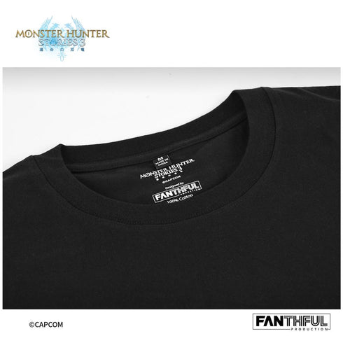 "Monster Hunter Stories 3: Twin Dragons of Destiny" FANTHFUL FP004MHS32026 Black T-Shirt XXXL
