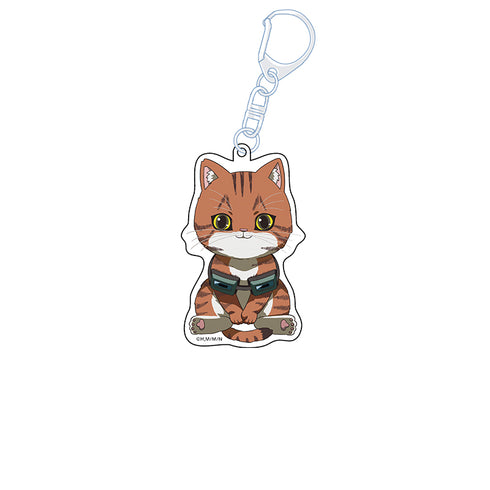 "Night of the Living Cat" Flat Girl Acrylic Keychain - Taniishi