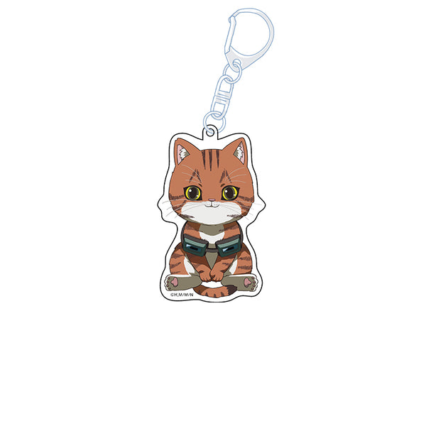 "Night of the Living Cat" Flat Girl Acrylic Keychain - Taniishi