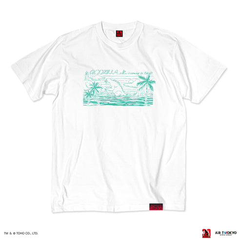 『ゴジラVデストロイア』30周年 シーンイラストTシャツ 4(ゴジラジュニア)ホワイト