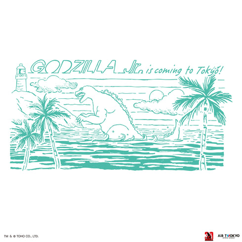 『ゴジラVデストロイア』30周年 シーンイラストTシャツ 4(ゴジラジュニア)ホワイト