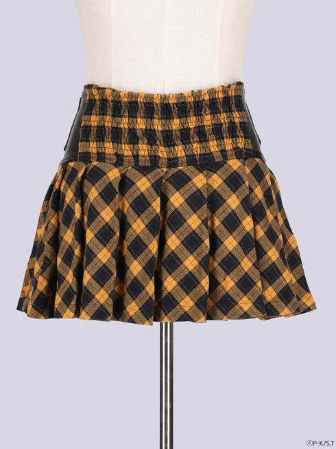 『しゅごキャラ!』QOOZA × しゅごキャラ! / チャーム付きレザーチェックスカート〔ダイヤモデル〕
