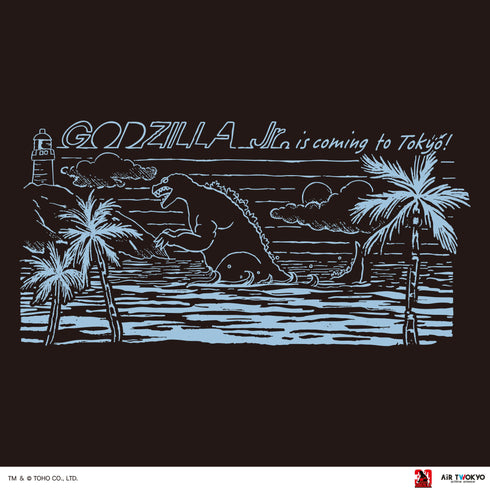 『ゴジラVデストロイア』30周年 シーンイラストTシャツ 4(ゴジラジュニア)ブラック