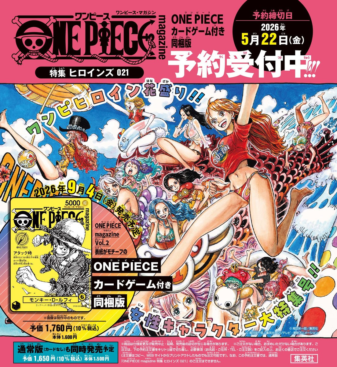 タイトル：【美品・金タイトル2枚セット】ワンピース・No.102 ・No.103 ワンピース ONE PIECE』ONE PIECE magazine 特集 ヒロインズ 021