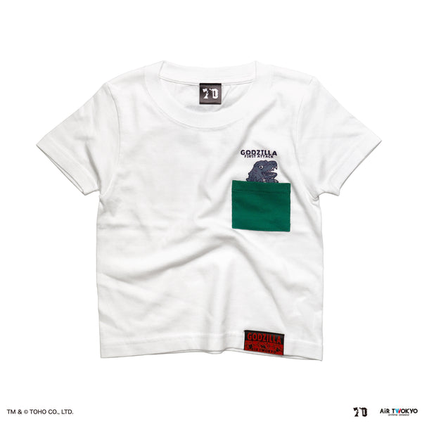 『ゴジラ』ゴジラ 70 周年記念 昭和シリーズ シーンイラストキッズT シャツ(ホワイト)