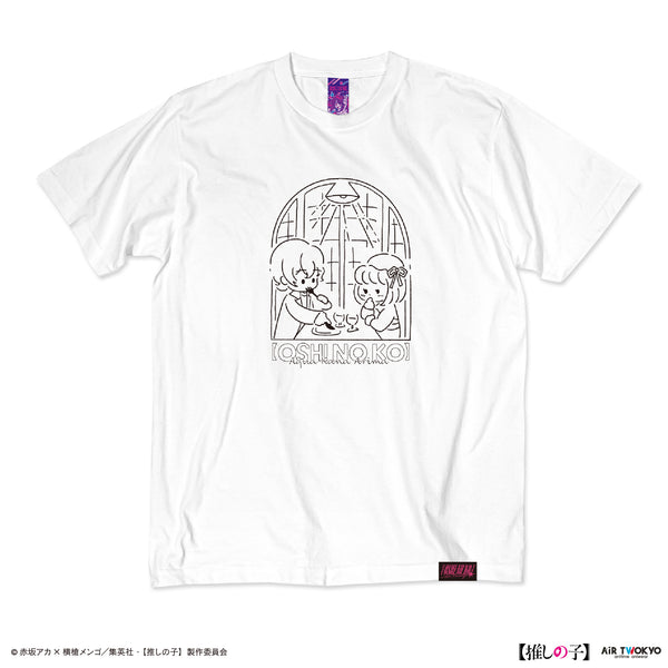 『【推しの子】』TVアニメ第2弾 モノトーンシーンイラストTシャツ 4(有馬かな&アクア)ホワイト