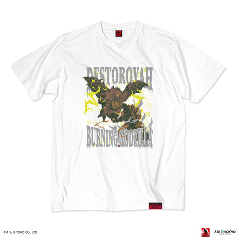 『ゴジラVデストロイア』30周年 シーンイラストTシャツ 5(ゴジラVデストロイア)ホワイト