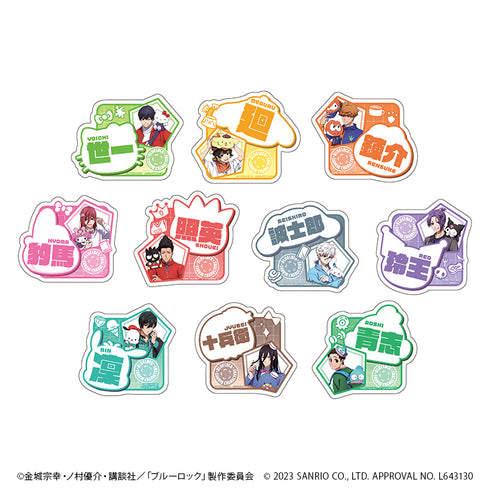 『ブルーロック×サンリオキャラクターズ』おなまえプレートバッジ 01/BOX (全10種)(描き下ろしイラスト)
