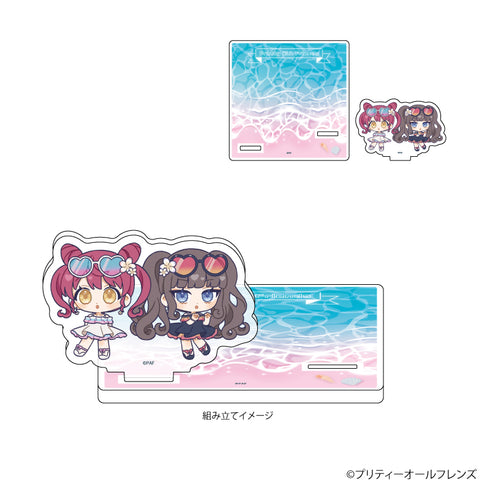 『プリティーオールフレンズ』アクリルコースタースタンド 03/みかん&あろま アロハver.(ミニキャライラスト)