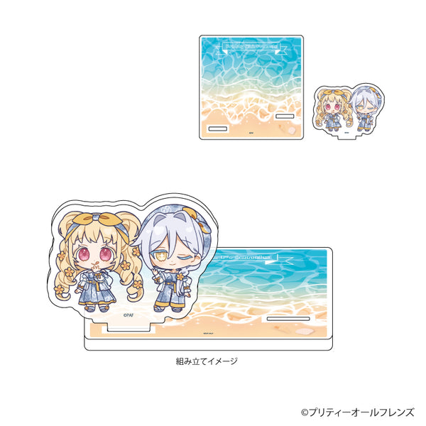 『プリティーオールフレンズ』アクリルコースタースタンド 04/アリス&ソルル アロハver.(ミニキャライラスト)