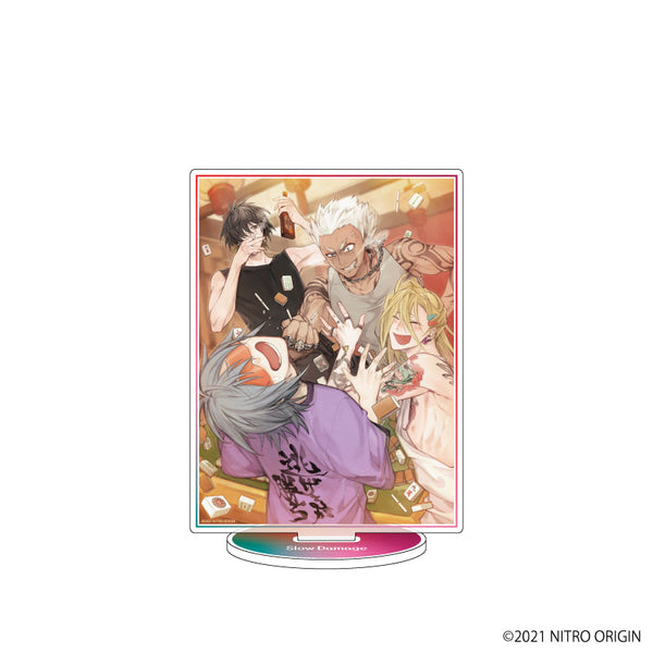 『スロウ・ダメージ』アクリルスタンド05/トワ&小太郎&マユ&エイジ(公式イラスト)